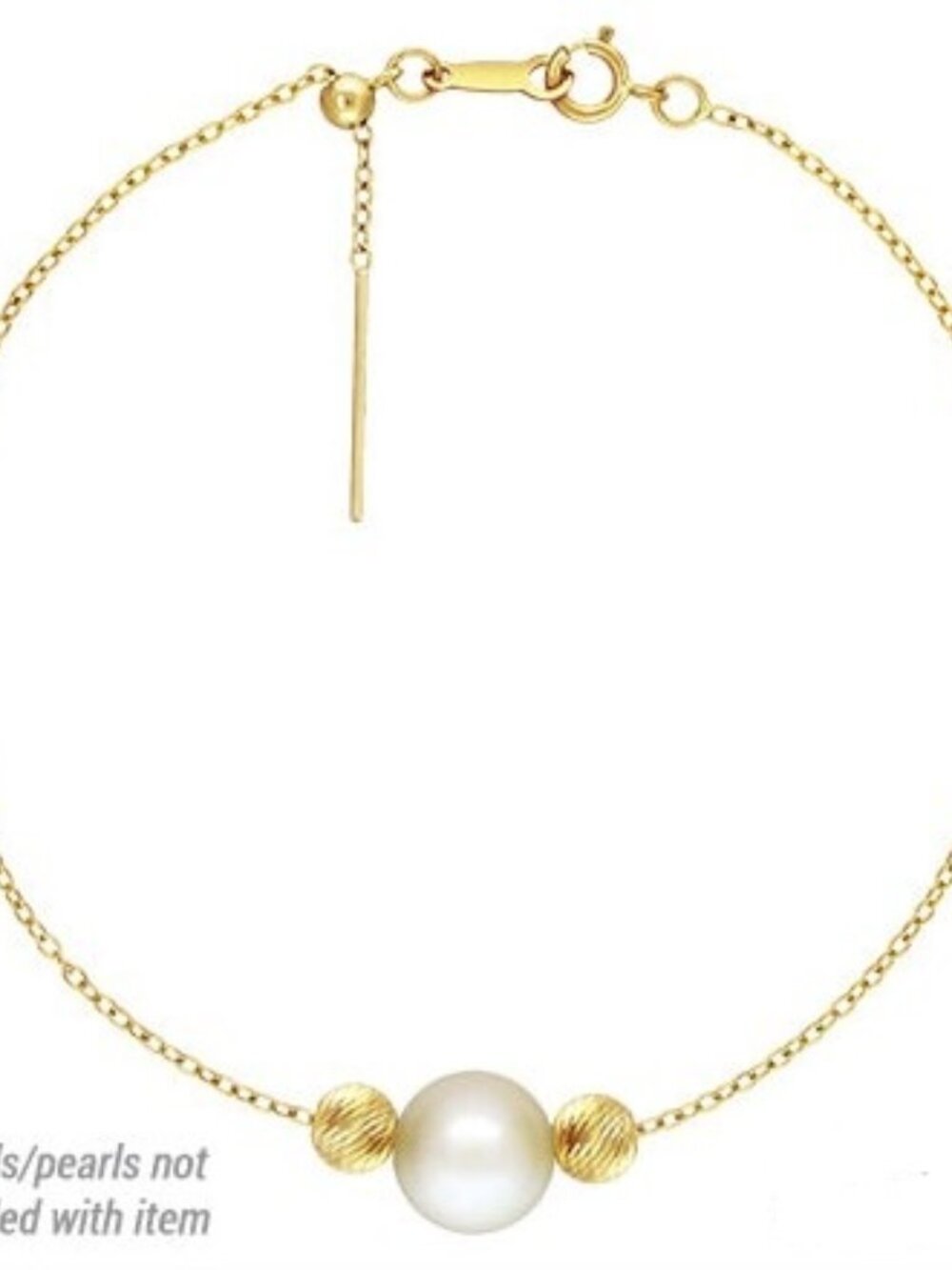 14K Gold Filled 8in Add-A-Bead Cable Chain Bracelet - Adjustable, Anti-Tarnish